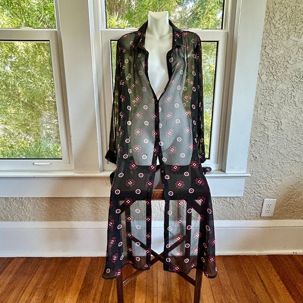 Bongo Women’s 3XL Sheer Black Fabric Sleepwear or Bathing Suit Cover-Up